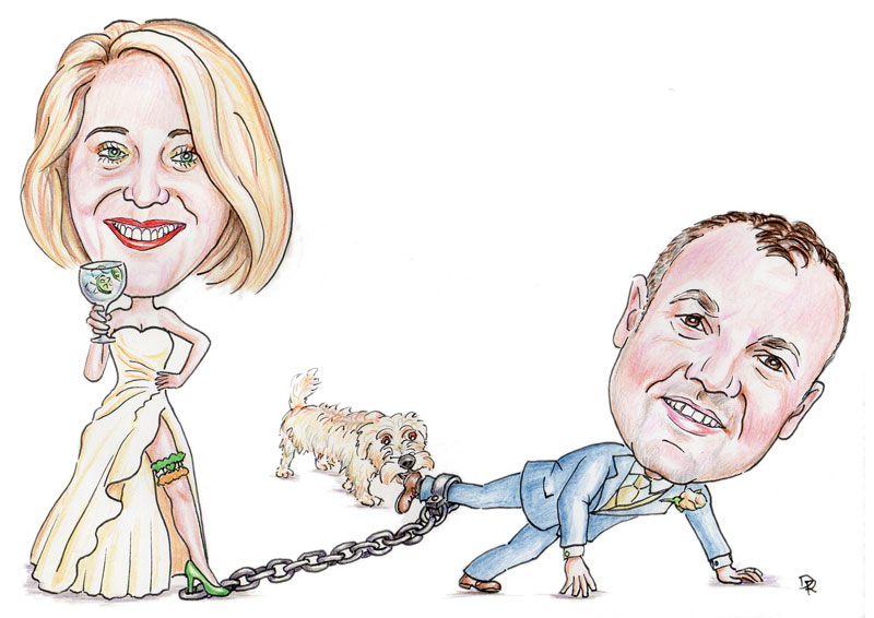 Professional Wedding Or Anniversary Caricature From Photograph